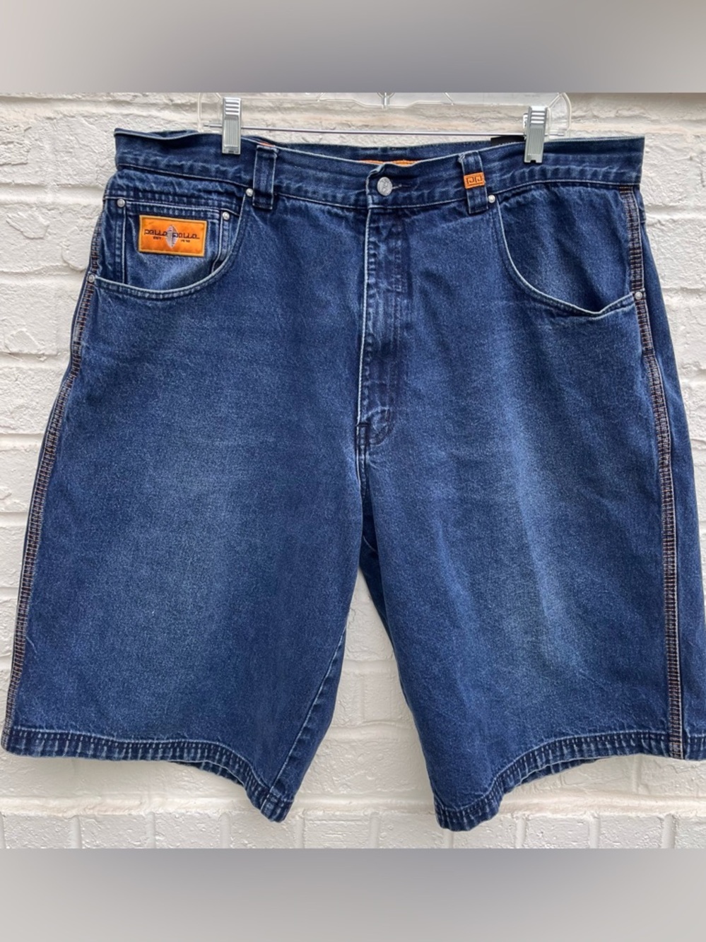 Pelle Pelle Baggy Denim Wide Leg Jean Shorts 42 Streetwear Hip Hop 90s Y2K